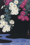 Chryzantemy i woda - Ohara Koson