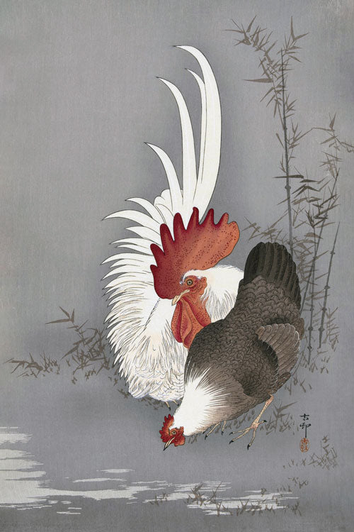 Kogut i kura - Ohara Koson