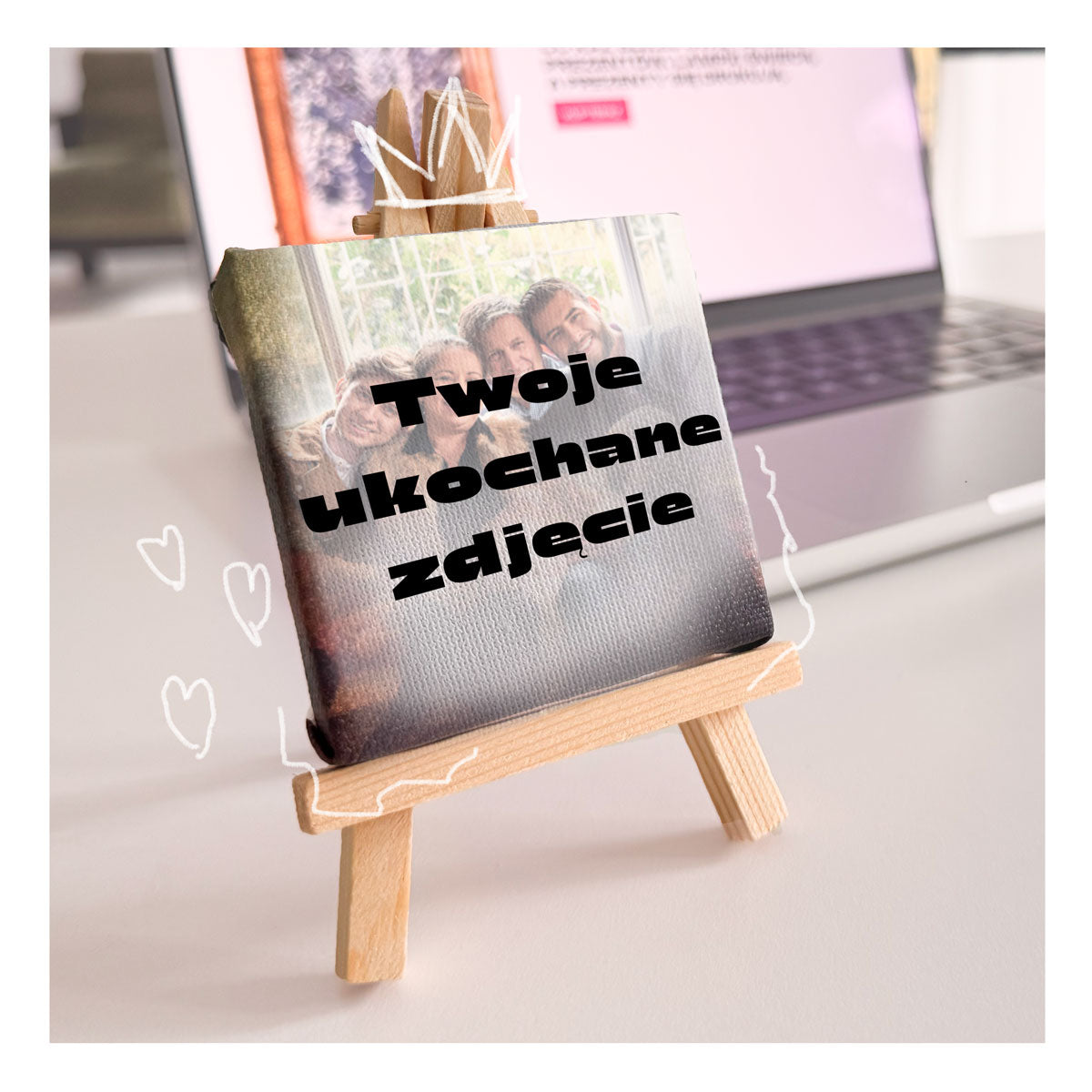 Wydrukuj swój obraz/ zdjęcie/ grafikę na płótnie - mini dzieło ze sztalugą