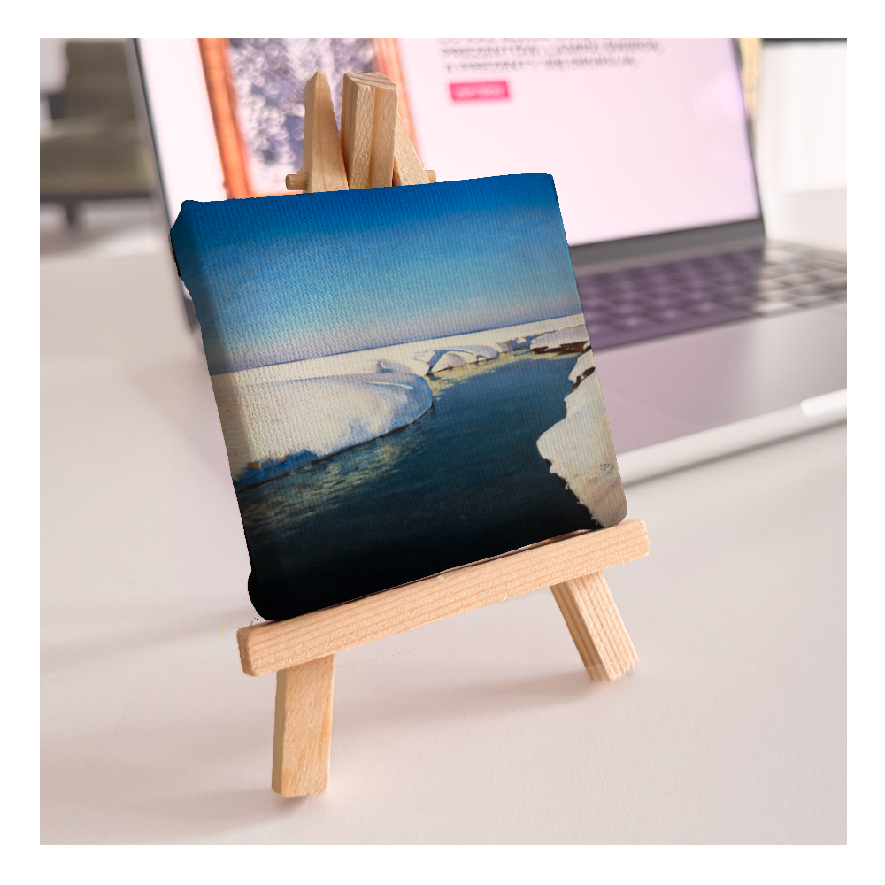 Śnieg - Julian Fałat - mini dzieło ze sztalugą