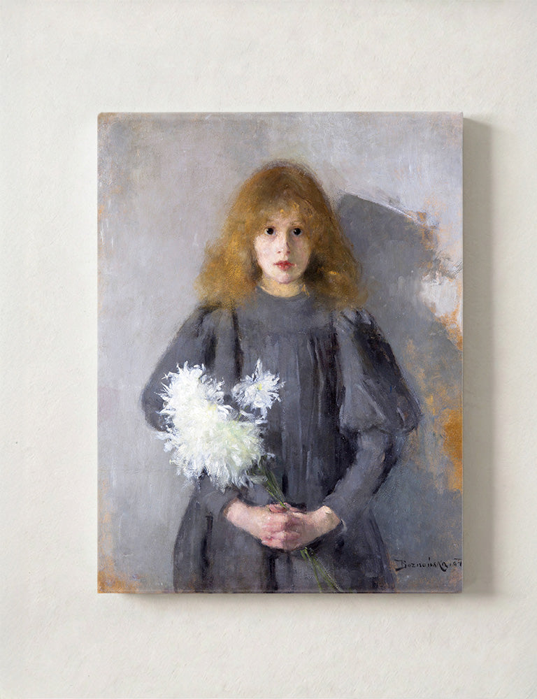 Dziewczynka z chryzantemami - Olga Boznańska