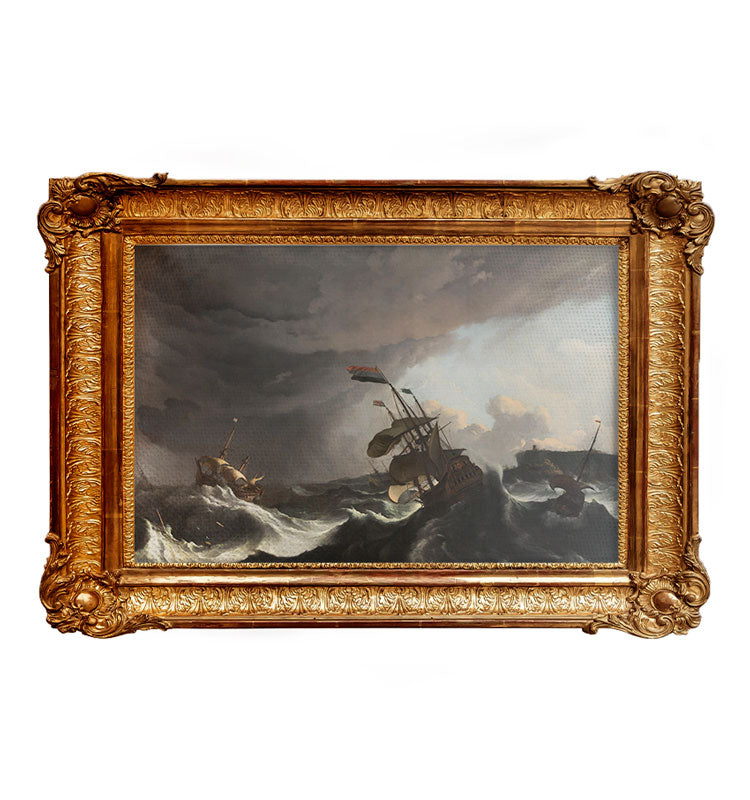 Okręty wojenne w gwałtownej burzy - Ludolf Bakhuysen