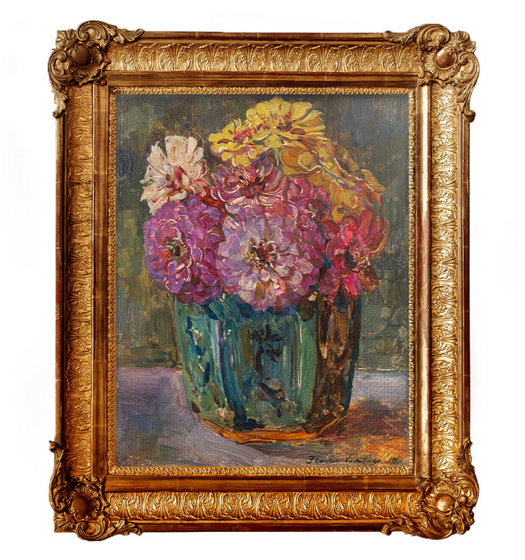 Martwa natura z cyniami w zielonym wazonie - Floris Verster