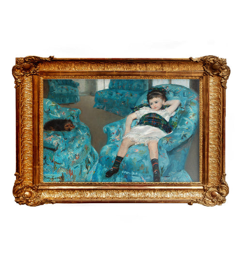 Mała dziewczynka na niebieskim fotelu - Mary Cassatt