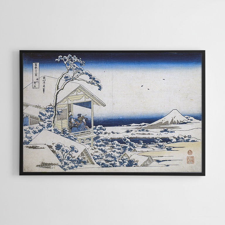 Śnieżny poranek w Koishikawie - Katsushika Hokusai