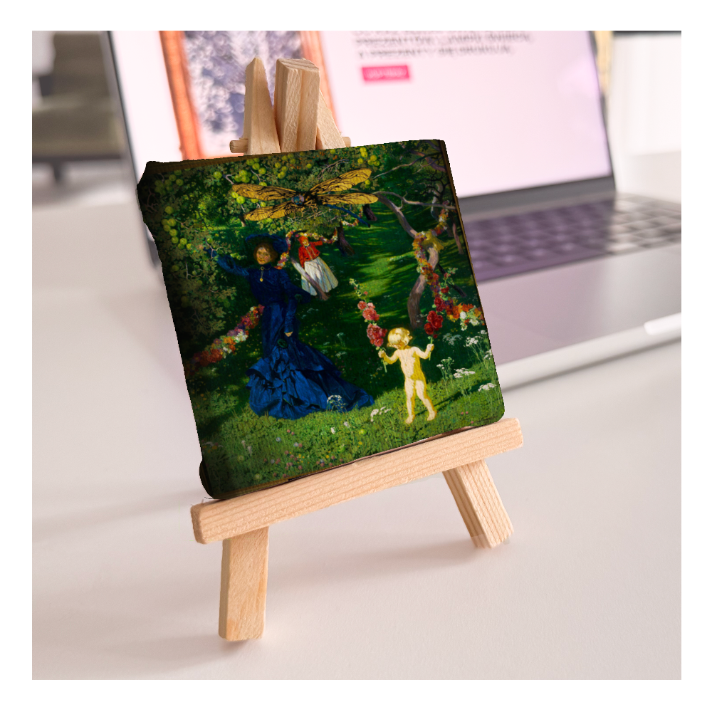 Dziwny Ogród - Józef Mehoffer - mini obraz ze sztalugą