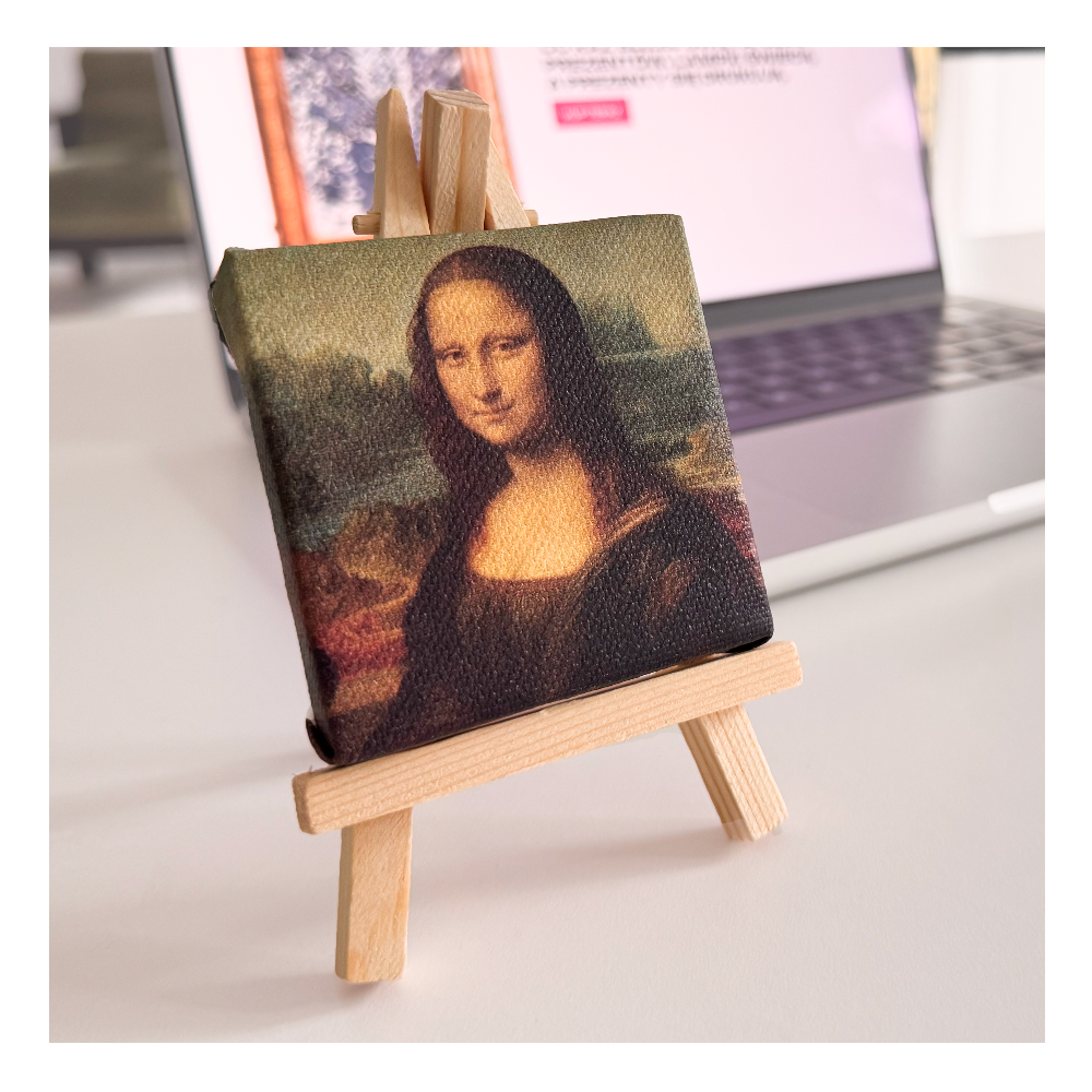Mona Lisa - Leonardo da Vinci - mini dzieło ze sztalugą