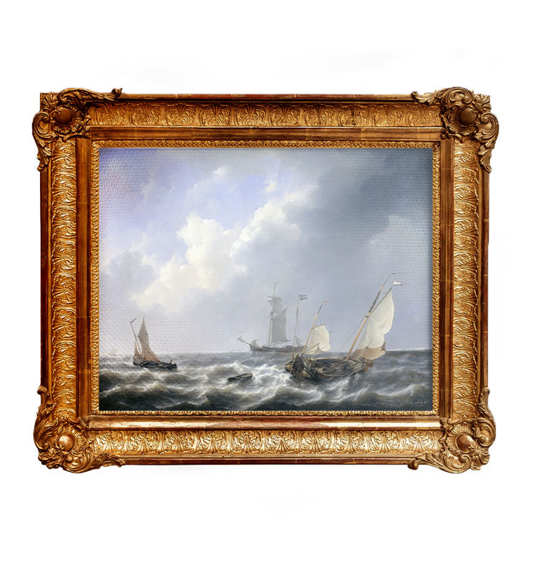 Pejzaż morski z wód Zeelandii w pobliżu wyspy Schouwen - Petrus Johannes Schotel